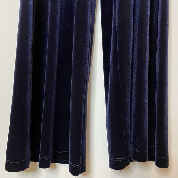 Misa Los Angeles Aliya Velvet Pant Wide Leg Full Length Date Trip Blue XS NWOT - Picture 5 of 12